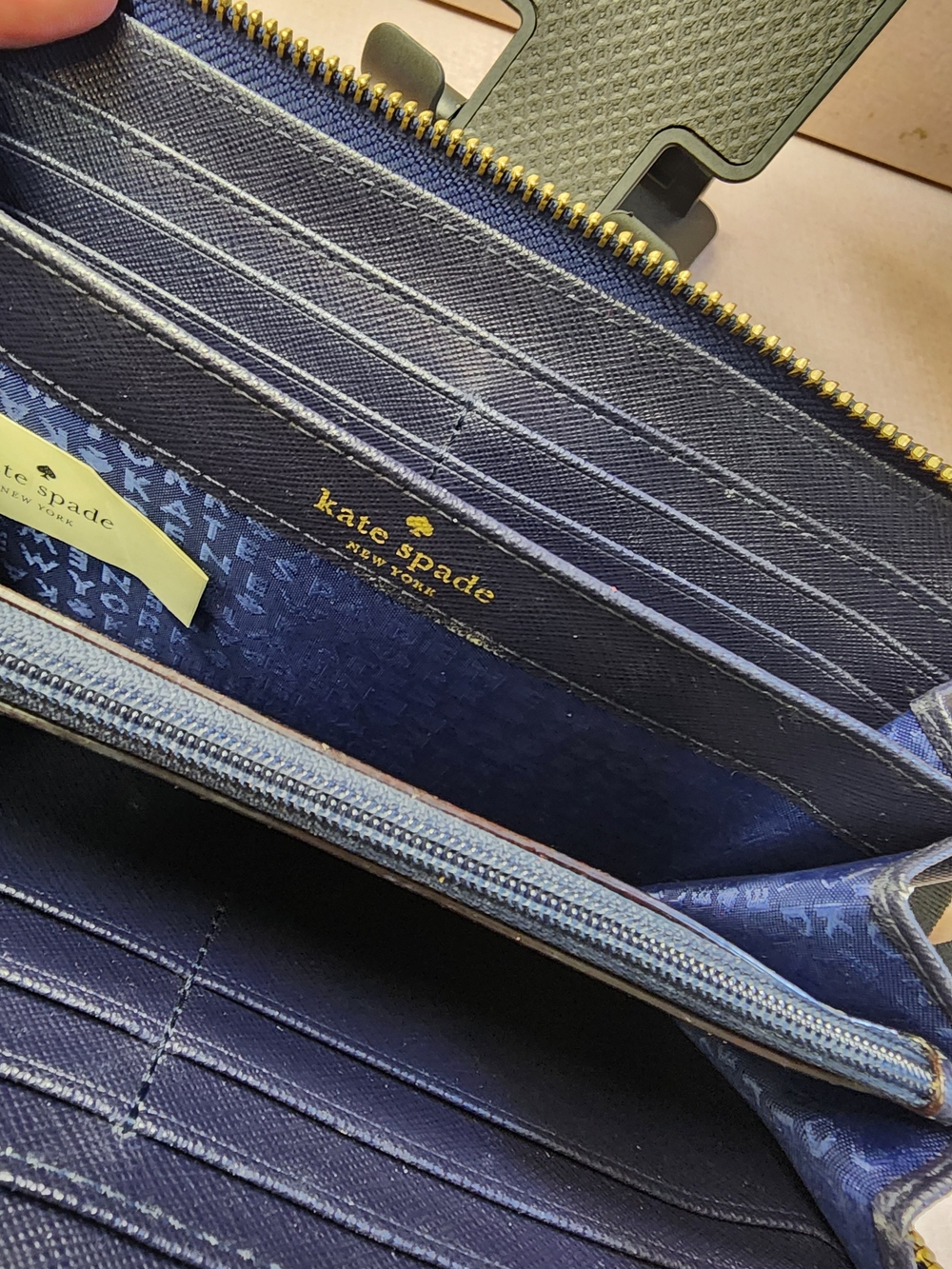 kate spade Laurel Way "Neda" Striped Zip-Around Wristlet - Picture 9 of 10